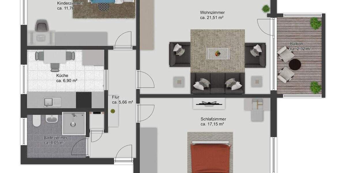 Etagenwohnung Wolfenbüttel Groß Stöckheim - 3 Zimmer, 69 m&sup2;, 89.000&euro; | Angebot:24967370