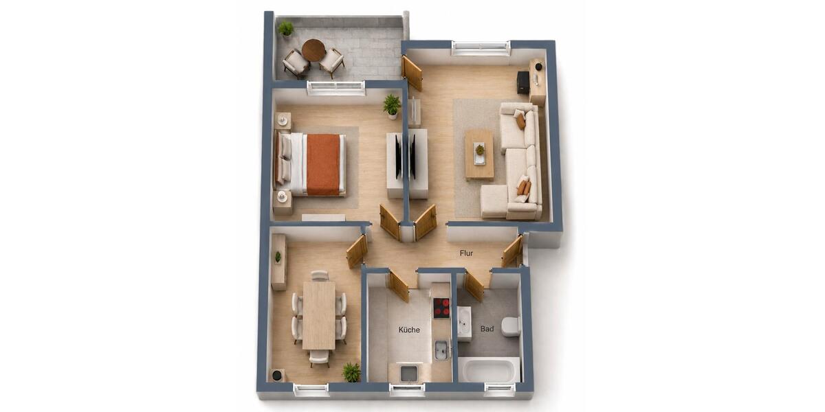 Etagenwohnung Braunschweig Broitzem - 3 Zimmer, 70 m&sup2;, 249.000&euro; | Angebot:26533673
