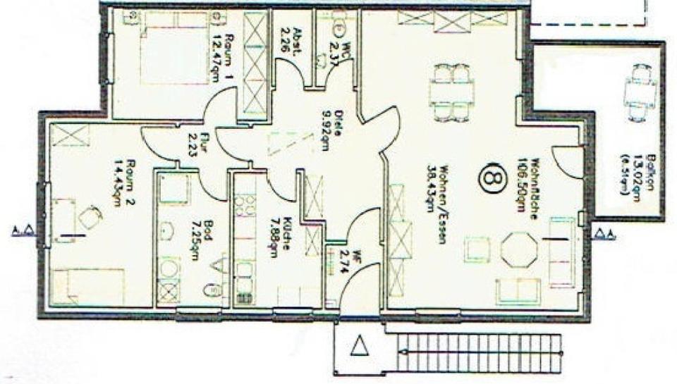 Etagenwohnung Braunschweig Wabe-Schunter-Beberbach - 3 Zimmer, 106 m&sup2;, 330.000&euro; | Angebot:27197579