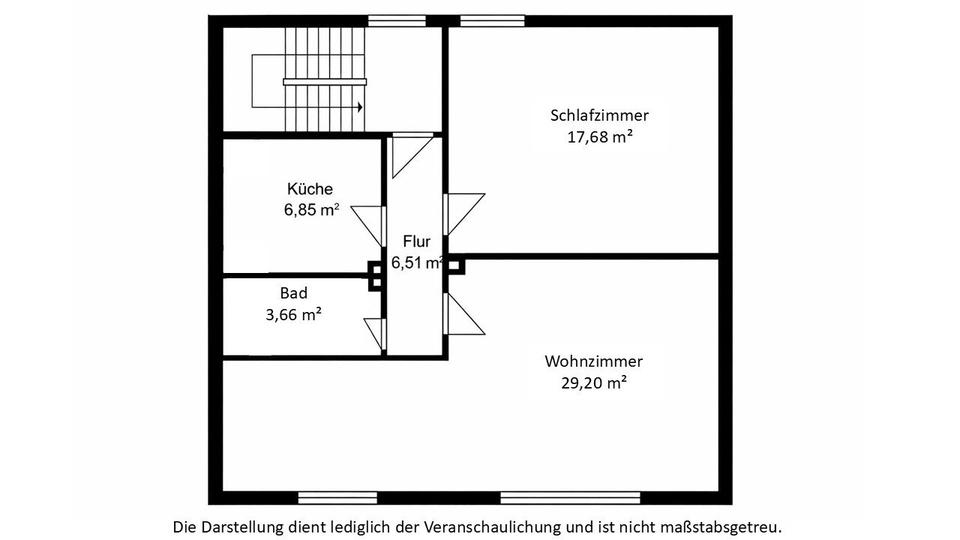 Dachgeschoßwohnung Wolfenbüttel Ahlum - 2 Zimmer, 64 m&sup2;, 159.000&euro; | Angebot:26614269