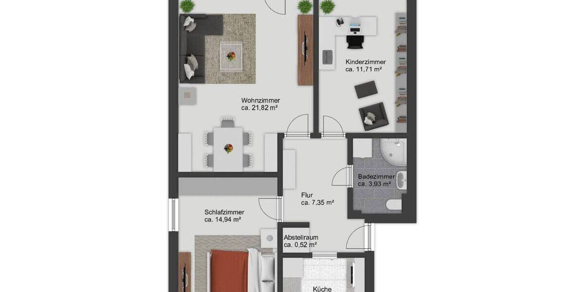 Etagenwohnung Wolfenbüttel Stadtgebiet - 3 Zimmer, 69 m&sup2;, 125.000&euro; | Angebot:26805036