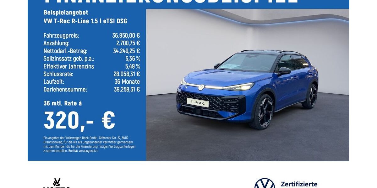 VW T-Roc 6.000 km 36.950 &euro; Braunschweig 38124
