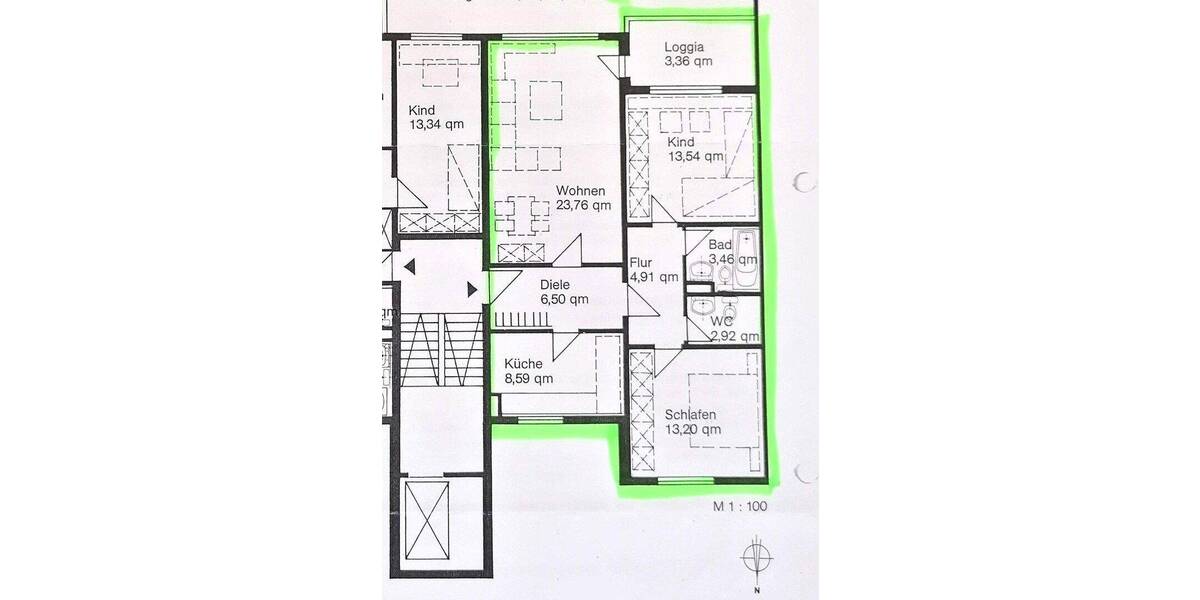 Etagenwohnung Braunschweig Lehndorf-Watenbüttel - 3 Zimmer, 80 m&sup2;, 239.000&euro; | Angebot:26816831
