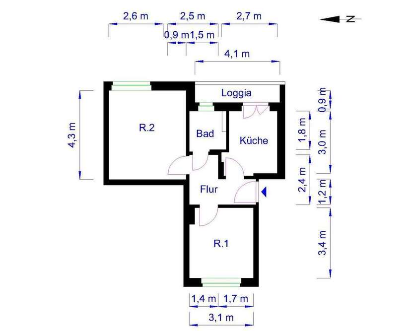 Wohnung zum Mieten in Magdeburg 434,10 € 43.41 m²