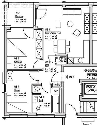 Etagenwohnung Lengede Broistedt - 3 Zimmer, 66 m&sup2;, 800&euro; | Angebot:26340083