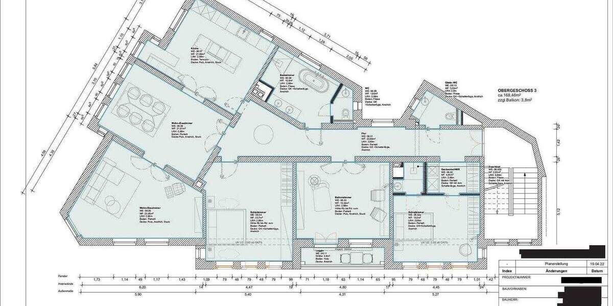 LUXURIÖS SANIERTE ALTBAUETAGE MIT BALKON IM INNEREN ÖSTLICHEN RING 5 zimmer
