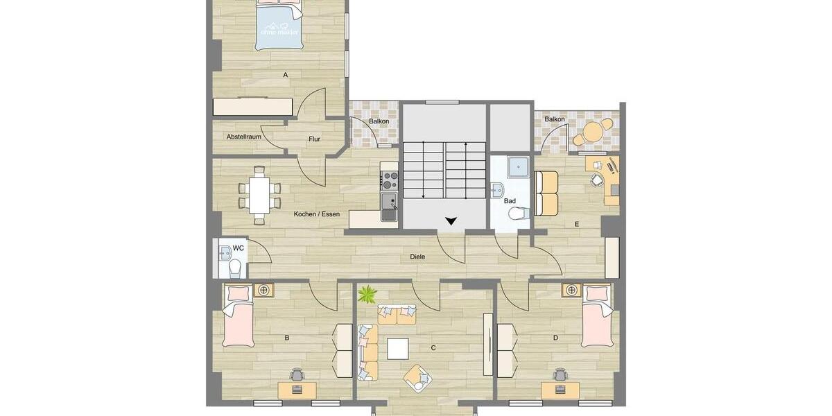 Etagenwohnung Braunschweig - 5 Zimmer, 141 m&sup2;, 1.900&euro; | Angebot:26165139