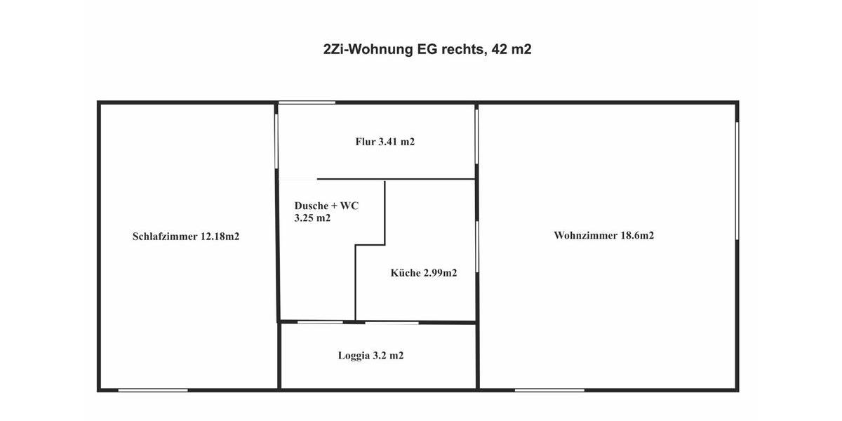 Erdgeschoßwohnung Langelsheim - 2 Zimmer, 41 m&sup2;, 240&euro; | Angebot:26660629
