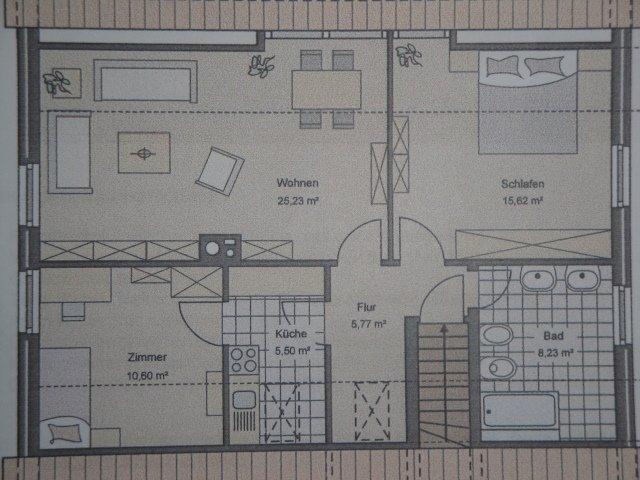 Dachgeschoßwohnung Braunschweig Südstadt- Rautheim- Mascherode - 3 Zimmer, 74 m&sup2;, 600&euro; | Angebot:26399675