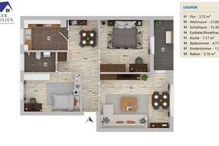 Wohnung Wolfenbüttel Adersheim - 3 Zimmer, 74 m&sup2;, 135.000&euro; | Angebot:26277203