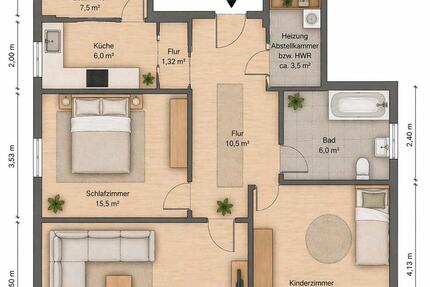 Wohnung Salzgitter Ortschaft Südost - 3 Zimmer, 85 m&sup2;, 141.999&euro; | Angebot:26578349
