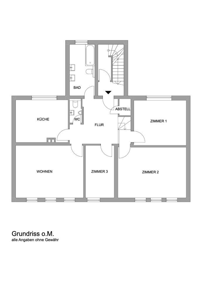 3,5 Zimmerwohnung, Gartenmitbenutzung, Gäste-WC