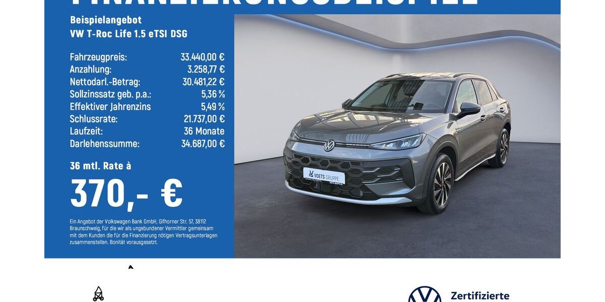 VW T-Roc 6.500 km 34.540 &euro; Wolfenbüttel 38304