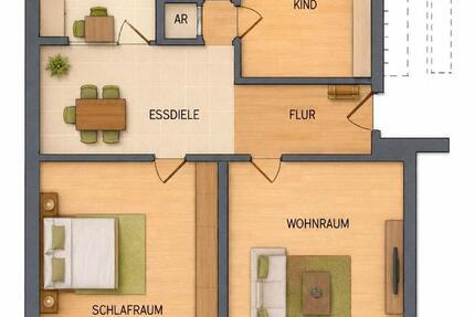 Wohnung Wolfenbüttel Adersheim - 3 Zimmer, 77 m&sup2;, 189.000&euro; | Angebot:27525898