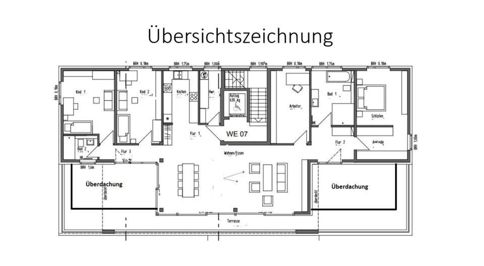 Exklusive Penthouse Wohnung - 180m² - Ruhige Lage - Dachterrasse 5 zimmer