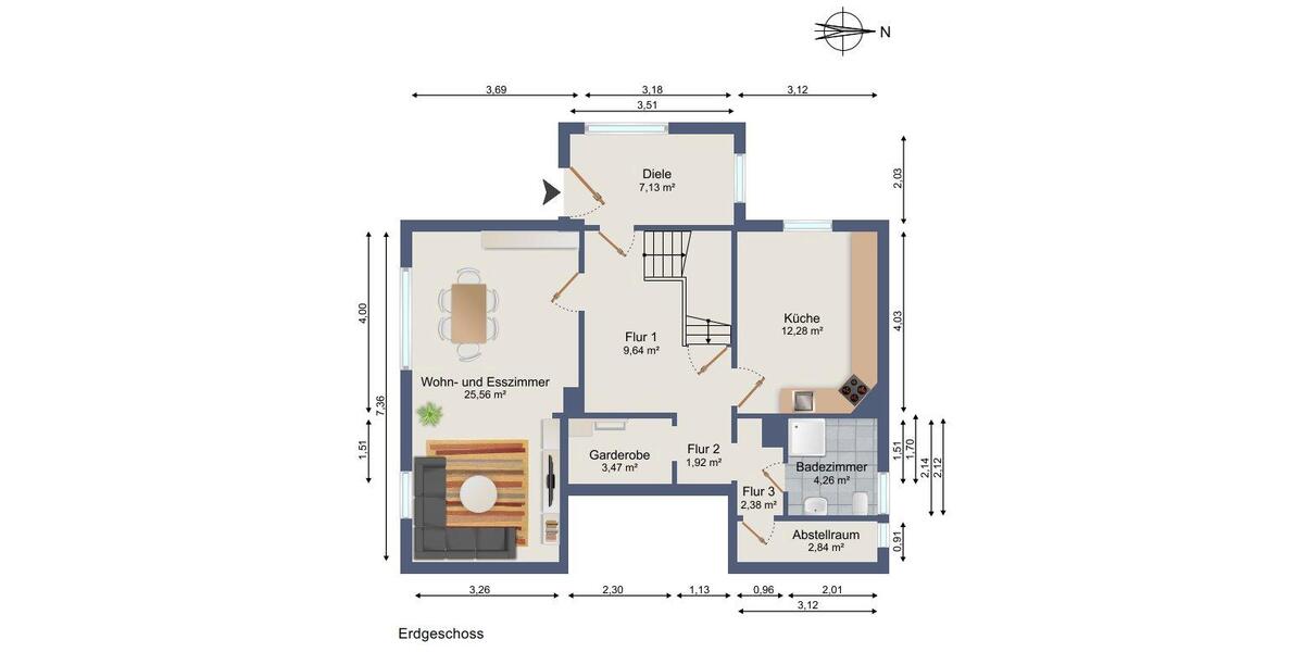 Doppelhaushälfte Ilsede - 5 Zimmer, 130 m&sup2;, 1.490&euro; | Angebot:26043150