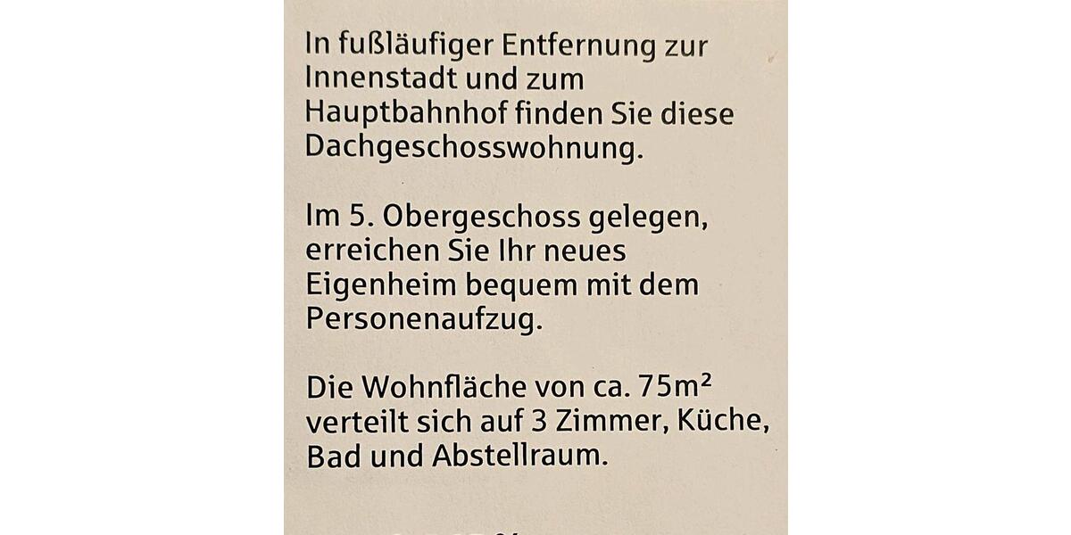 Etagenwohnung Hildesheim Himmelsthür - 3 Zimmer, 75 m&sup2;, 98.000&euro; | Angebot:25540983