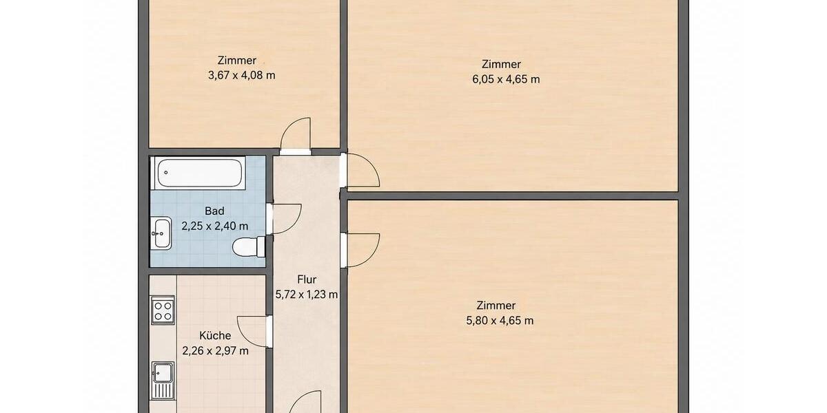 Erdgeschoßwohnung Haverlah - 3 Zimmer, 89 m&sup2;, 550&euro; | Angebot:26677760