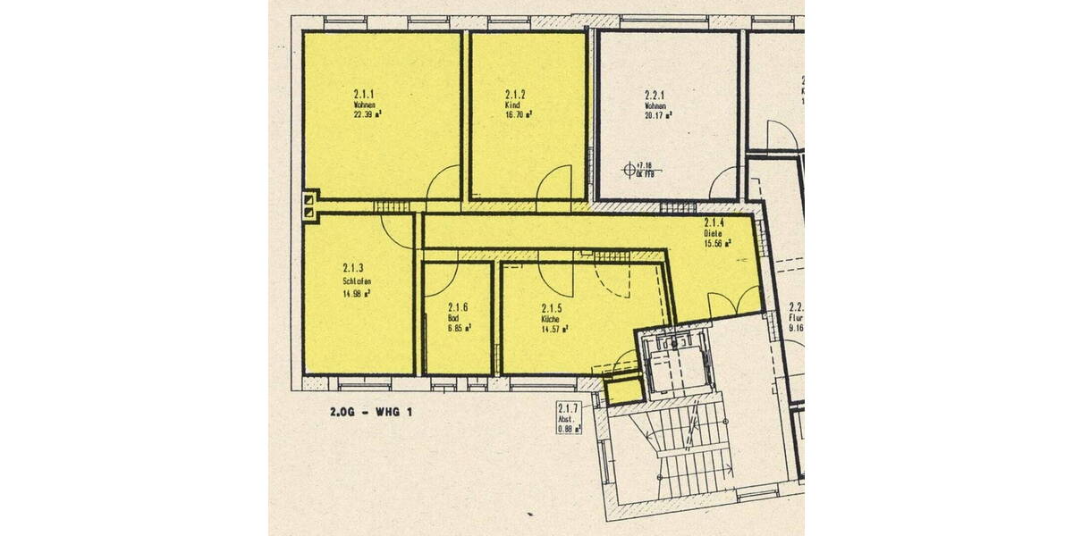 Etagenwohnung Hildesheim Ost - 3 Zimmer, 92 m&sup2;, 850&euro; | Angebot:26092699