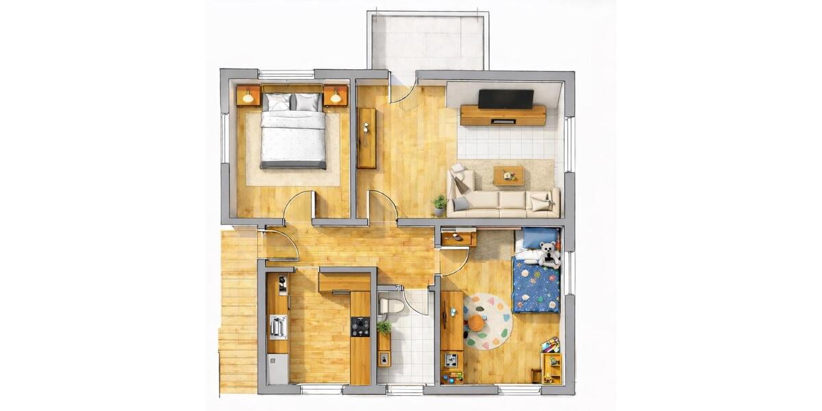 Etagenwohnung Ilsede Adenstedt - 3 Zimmer, 69 m&sup2;, 700&euro; | Angebot:26267964