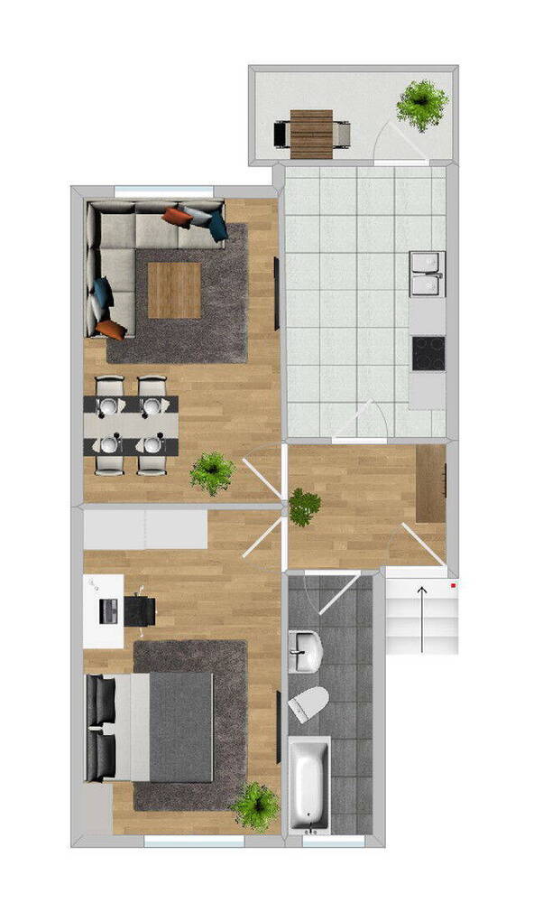Altbau-Charme Nordstadt: 2-ZKB, Balkon inkl. Einbauküche
