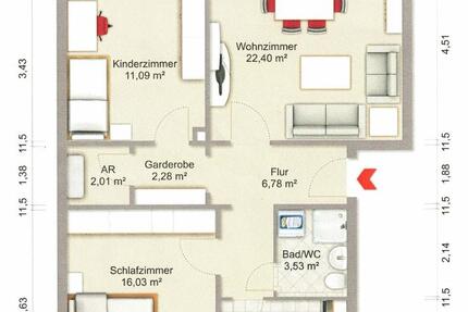 Wohnung Braunschweig Heidberg-Melverode - 2 Zimmer, 72 m&sup2;, 648&euro; | Angebot:25232081
