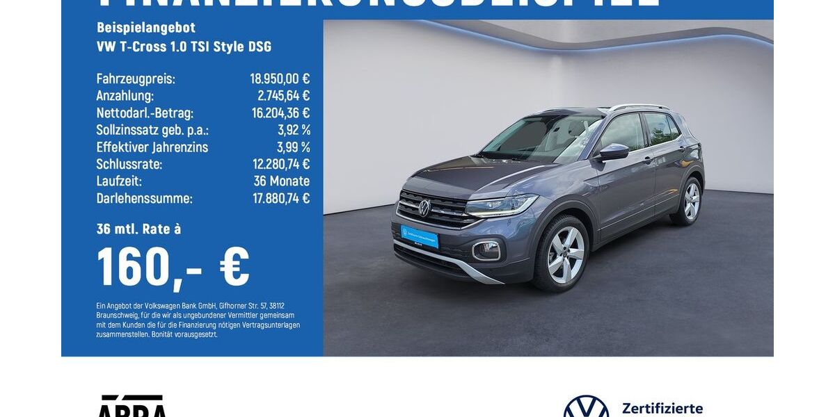 VW T-Cross 88.300 km 17.880 &euro; Braunschweig 38108