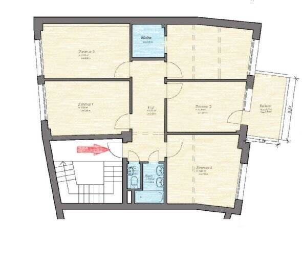 Etagenwohnung Hildesheim Neustadt - 4 Zimmer, 85 m&sup2;, 850&euro; | Angebot:26107260