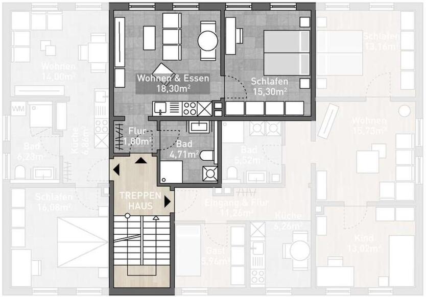 Moderne 2 Zimmer im kernsanierten Altbau