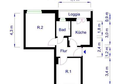 Wohnung zum Mieten in Magdeburg 434,10 € 43.41 m²
