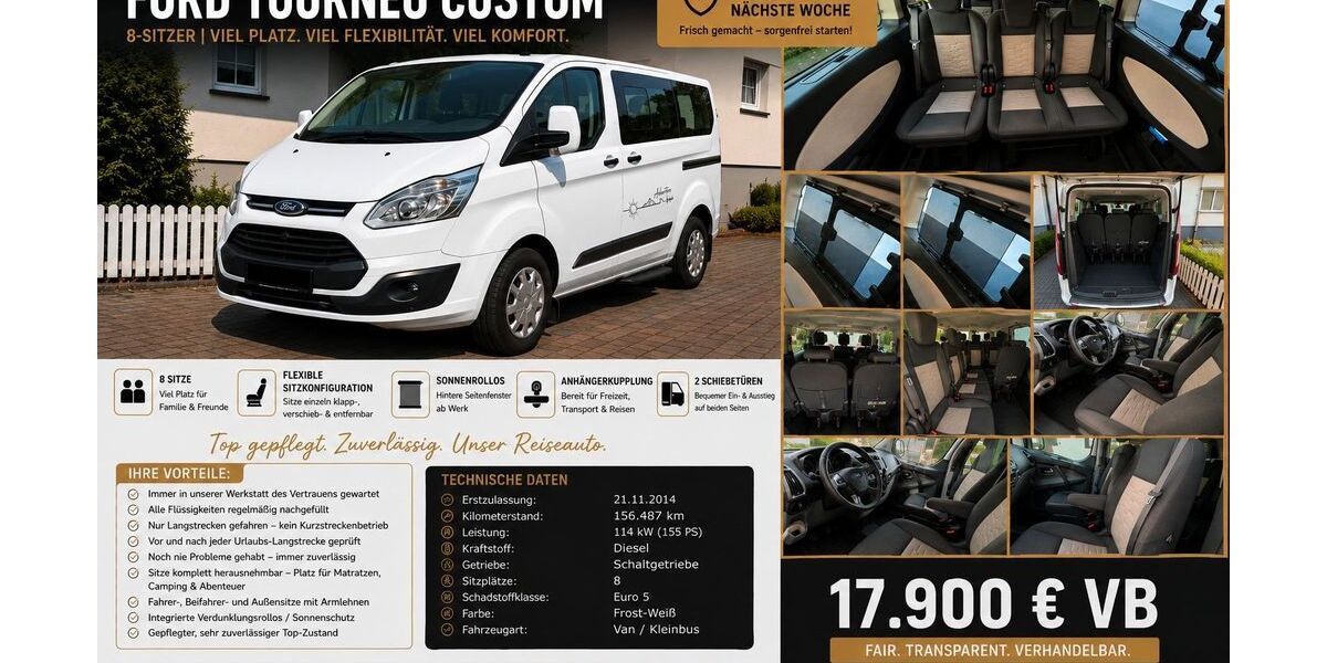 Ford Tourneo Custom 156.487 km 17.900 &euro; Salzgitter 38239