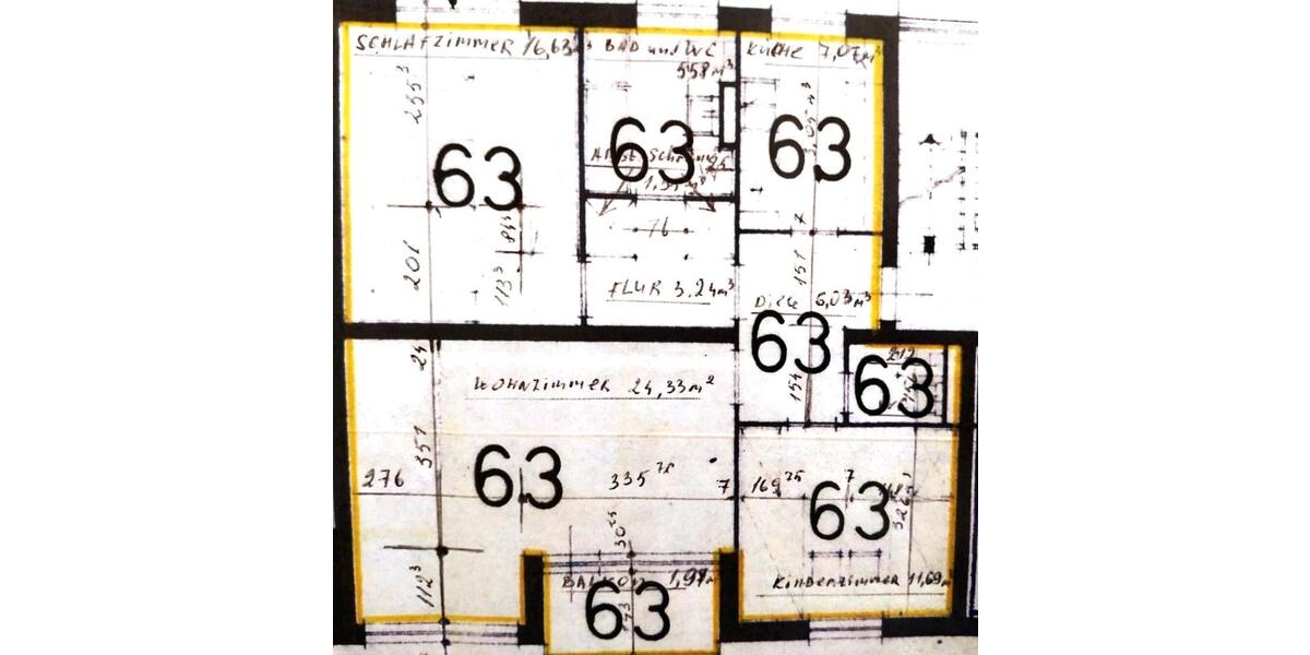 Etagenwohnung Braunschweig Timmerlah-Geitelde-Stiddien - 3 Zimmer, 81 m&sup2;, 230.000&euro; | Angebot:24477141