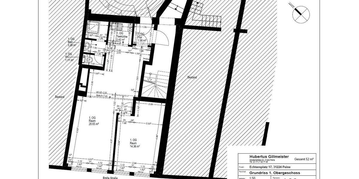 Etagenwohnung Peine Südstadt - 2.5 Zimmer, 52 m&sup2;, 460&euro; | Angebot:26279038