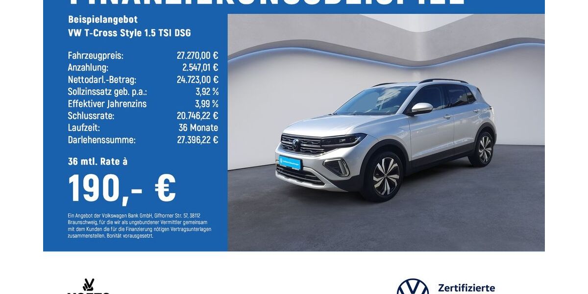 VW T-Cross 6.800 km 27.270 &euro; Braunschweig 38124