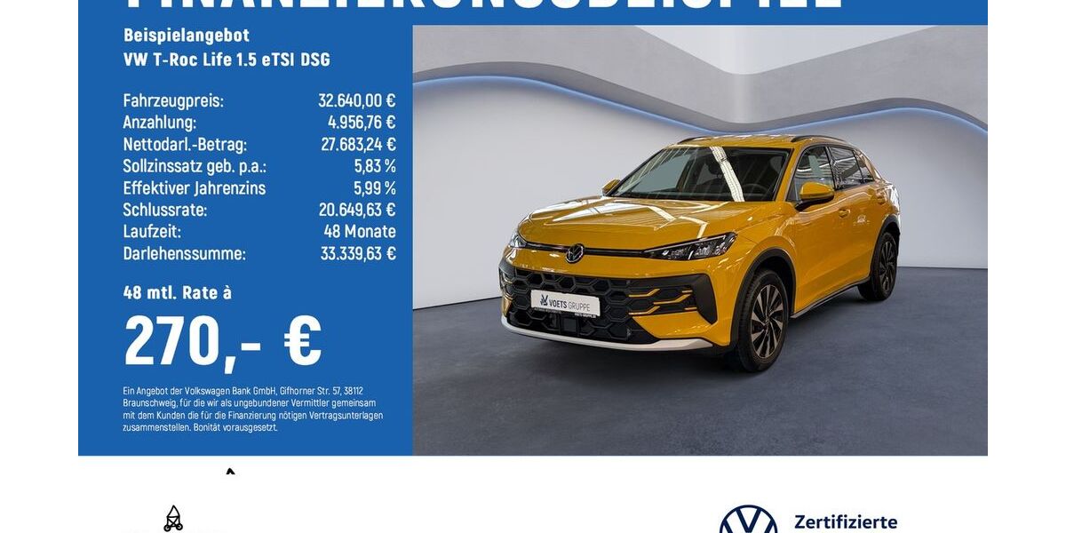 VW T-Roc 6.500 km 33.340 &euro; Wolfenbüttel 38304