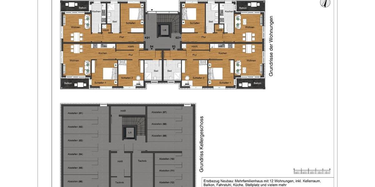 Erdgeschoßwohnung Wolfenbüttel Adersheim - 2 Zimmer, 56 m&sup2;, 784&euro; | Angebot:26107572