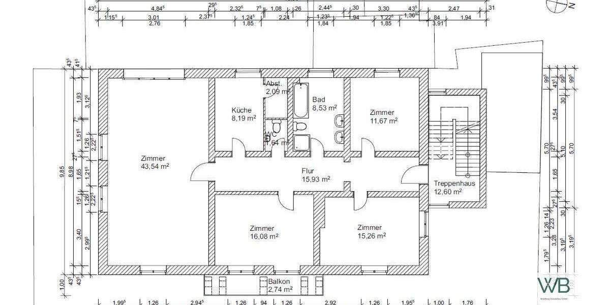 Etagenwohnung Braunschweig Innenstadt - 8 Zimmer, 206 m&sup2;, 1.049.000&euro; | Angebot:25154003