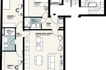 Wohnung zum Mieten in Berlin 2.100 € 92.27 m²