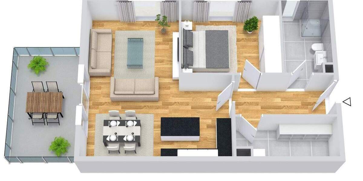 Terrassenwohnung Ilsede Ölsburg - 2 Zimmer, 70 m&sup2;, 264.900&euro; | Angebot:25684789