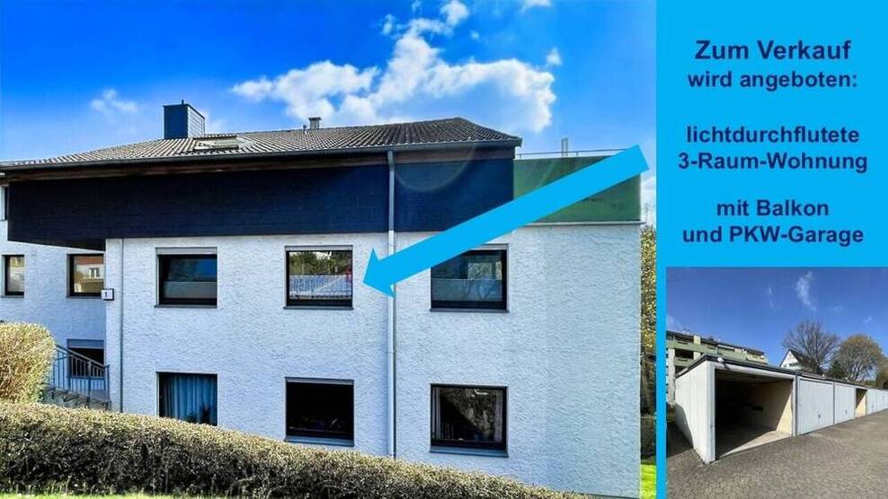 Statt Miete - jetzt Wohneigentum erwerben: Schöne helle 3-R.Wohnung wird zum Kauf angeboten !