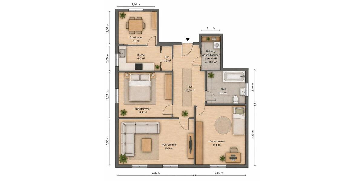 Etagenwohnung Salzgitter Ortschaft Südost - 3.5 Zimmer, 85 m&sup2;, 144.999&euro; | Angebot:26286952