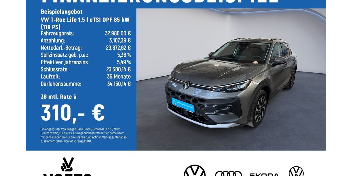 VW T-Roc 6.277 km 32.650 &euro; Braunschweig 38124