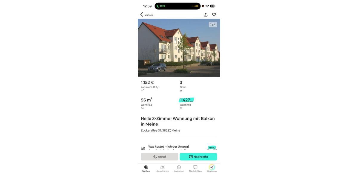 Erdgeschoßwohnung Meine - 3 Zimmer, 96 m&sup2;, 1.152&euro; | Angebot:26235197