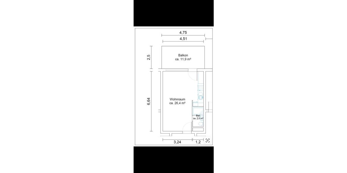 Etagenwohnung Braunschweig Wabe-Schunter-Beberbach - 1 Zimmer, 32 m&sup2;, 114.900&euro; | Angebot:26020178