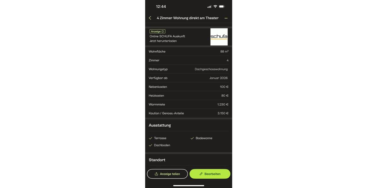 Etagenwohnung Hildesheim Itzum-Marienburg - 4 Zimmer, 90 m&sup2;, 1.230&euro; | Angebot:24847501