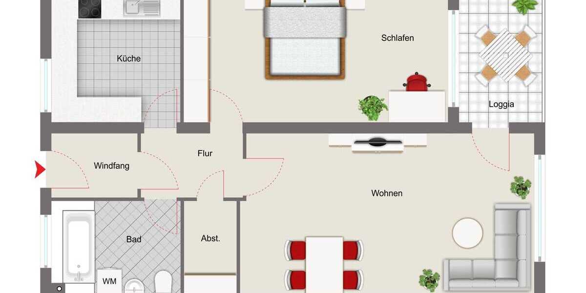 2 Zimmer Wohnung mit TG-Stellplatz - Etagenwohnung Hildesheim Marienburger Höhe | Angebot:26587566